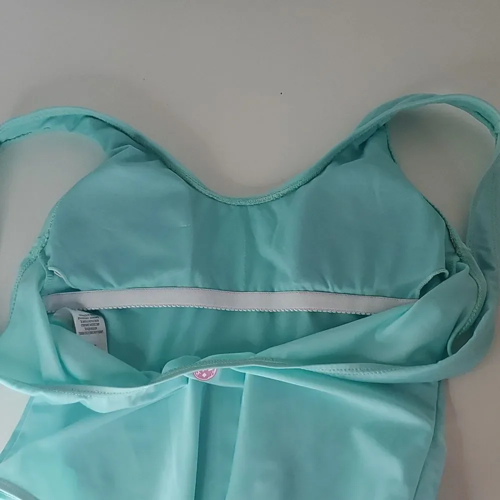 Maui and Sons Teal and White One Piece Swimsuit Women's Size L